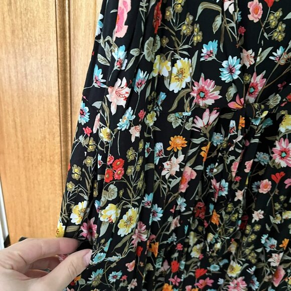 LOFT | Lily Ruffle Tie Front Floral Jumpsuit | Size 14 - Picture 6 of 10